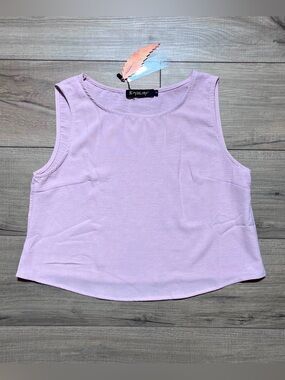 Roylamp Womens Cropped Flowy Tank Top Size Small Pink